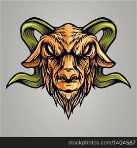 Vintage goat esport Logo Mascot vector