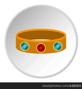 Vintage gold bangle icon in flat circle isolated vector illustration for web. Vintage gold bangle icon circle