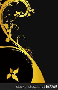 vintage gold floral background vector illustration