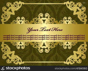 vintage gold floral background vector illustration