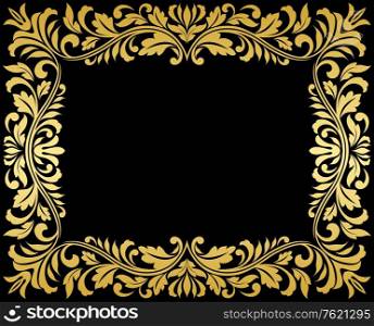 Vintage gold frame with floral elements for luxury design