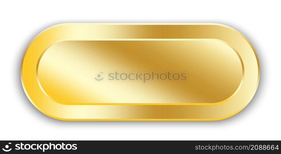 Vintage gold plate. Display podium. Gold color. Flat design. Vector illustration. Stock image.. Vintage gold plate. Display podium. Gold color. Flat design. Vector illustration.