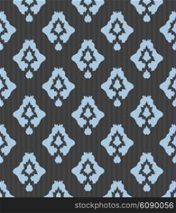 Vintage Gray And Blue Seamless Floral Pattern Ornament With Clipping Mask