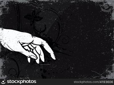 vintage grunge background with hand vector illustration