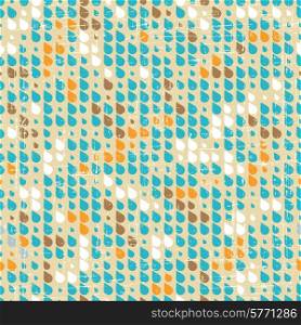 Vintage grunge old seamless pattern with drops. Vector texture.