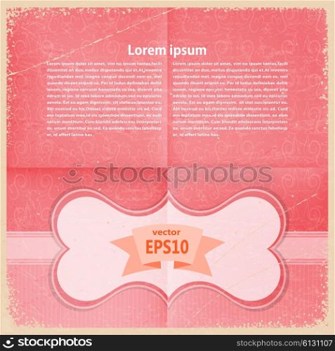 Vintage grunge postcard with space for text. Vector illustration