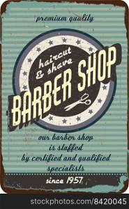 vintage grunge retro barber shop sign