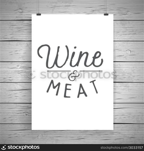 Vintage hand drawn lettering poster for food and drinks. Vector illustration.. Vintage poster for food and drinks