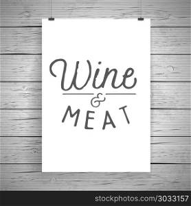 Vintage hand drawn lettering poster for food and drinks. Vector illustration.. Vintage poster for food and drinks