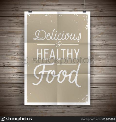 Vintage hand drawn lettering poster for food and drinks. Vector illustration.