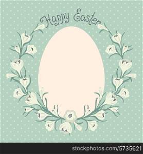Vintage Happy Easter card with place for your text. Vector illustration.