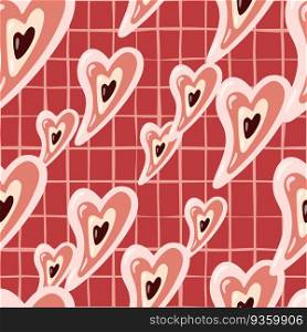 Vintage hearts seamless pattern. 14 february wallpaper. Valentine&rsquo;s Day backdrop. Design for fabric, textile print, wrapping paper, cover, poster. Vector illustration. Vintage hearts seamless pattern. 14 february wallpaper. Valentine&rsquo;s Day backdrop.