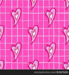 Vintage hearts seamless pattern. 14 february wallpaper. Valentine’s Day backdrop. Design for fabric, textile print, wrapping paper, cover, poster. Vector illustration. Vintage hearts seamless pattern. 14 february wallpaper. Valentine’s Day backdrop.
