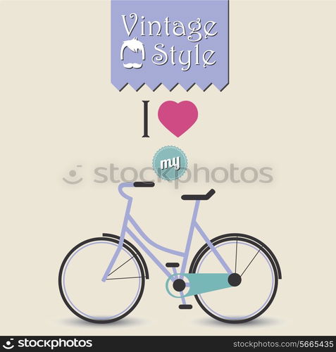 Vintage hipster bicycle background, vector illustration