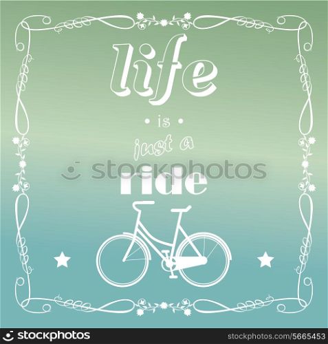 Vintage hipster bicycle background, vector illustration