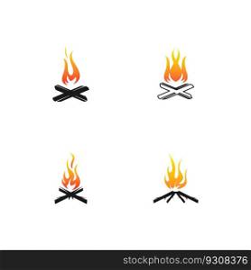 Vintage hipster bonfire logo vector illustration