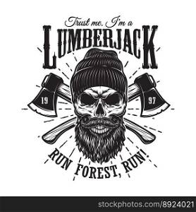 Vintage hipster lumberjack emblem vector image