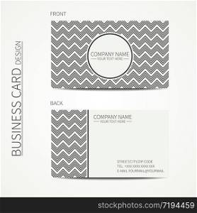 Vintage hipster simple monochrome business card template for your design. Line seamless pattern with chevron. Zigzag stripes geometric pattern. Trendy calling card. . Vintage hipster simple monochrome business card template for your design. Line seamless pattern with chevron. Zigzag stripes geometric pattern. Trendy calling card. Vector design eps10.