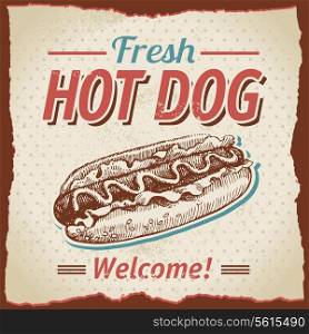 Vintage hot dogs background