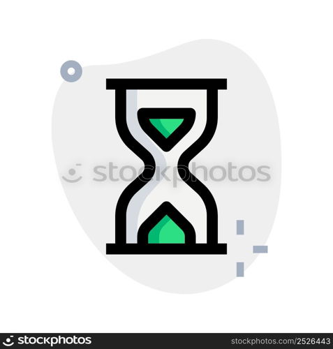 Vintage hourglass coundown timer isolated on plain background