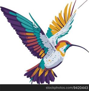 Vintage Hummingbird Delight  Highly Detailed Clean Vector Artwork for T-Shirt Graphic Design
