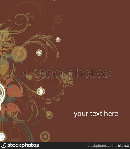 vintage illustration of a background with floral