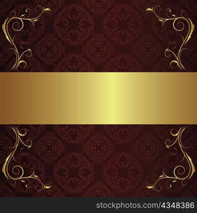 vintage illustration of a floral background with gold