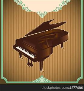 Vintage illustration with piano