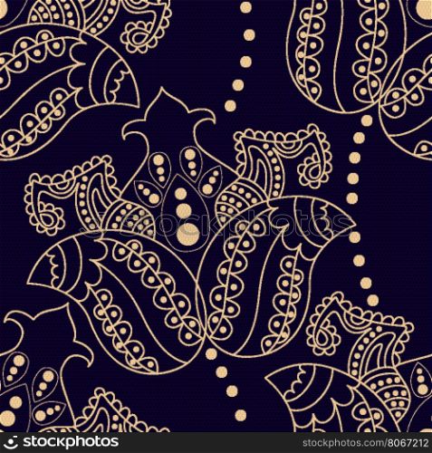 Vintage indian seamless pattern. Floral wallpaper