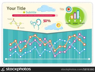 Vintage infographics set weather icons and elements for presentation and graph with points. Cloud Infographic for business