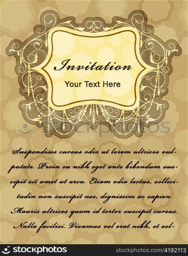 vintage invitation card vector illustration