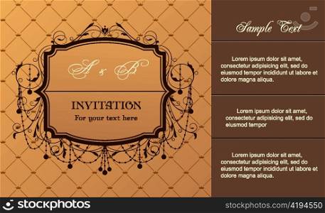 vintage invitation card vector illustration