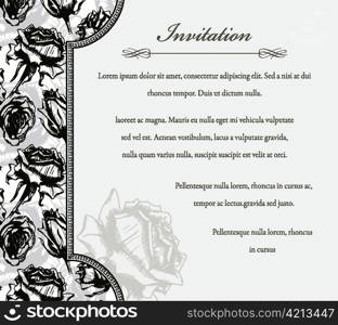 vintage invitation vector illustration