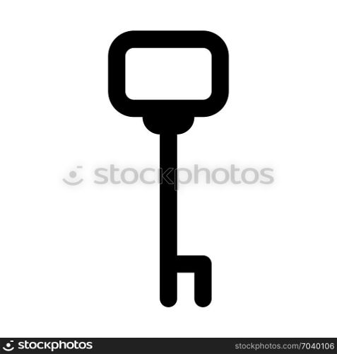 vintage key, icon on isolated background