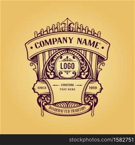 Vintage Label Badge Premium Retro Logo Design for beer and brewery company