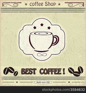 Vintage label coffee shop