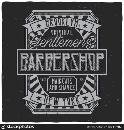 Vintage label design with lettering composition on dark background. T-shirt design.