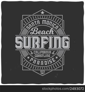 Vintage label design with lettering composition on dark background. T-shirt design.