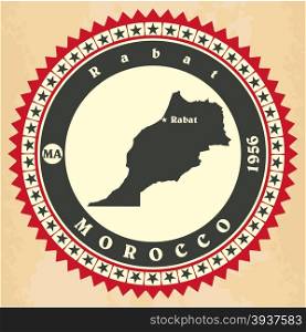 Vintage label-sticker cards of Morocco. Vector illustration