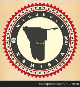 Vintage label-sticker cards of Namibia. Vector illustration