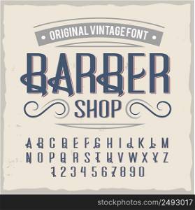 "Vintage label typeface named "Barber". Good handcrafted font for any label design."