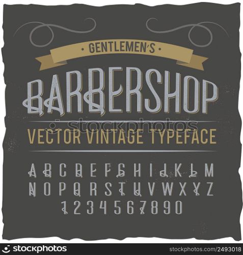 "Vintage label typeface named "Barbershop". Good handcrafted font for any label design."