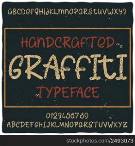 "Vintage label typeface named "Graffiti". Good handcrafted font for any label design."