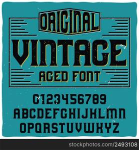 "Vintage label typeface named "Vintage". Good handcrafted font for any label design."