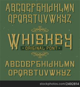Vintage label typeface named Whiskey. Good font to use in any vintage labels or logo.