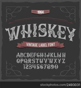 "Vintage label typeface named "Whiskey". Good handcrafted font for any label design."