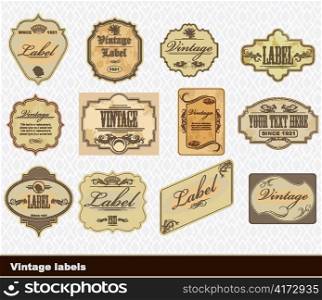 vintage labels set vector illustration