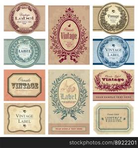 Vintage labels set vector image