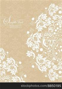 Vintage lace and damask invitation vector image