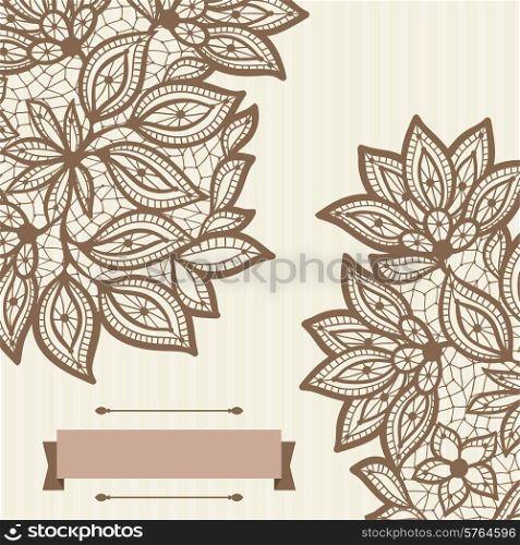 Vintage lace background abstract ornament. Vector texture.